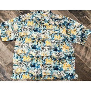 IT'S 5 O'CLOCK SOMEWHERE MARGARITAVILLE Short Sleeve Button Shirt Telescope Silk